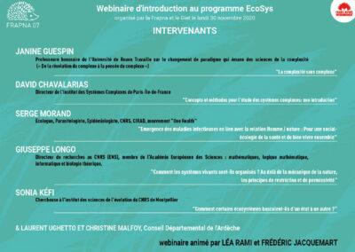 Vidéos ligne « webinaire d&rsquo;introduction au programme EcoSys