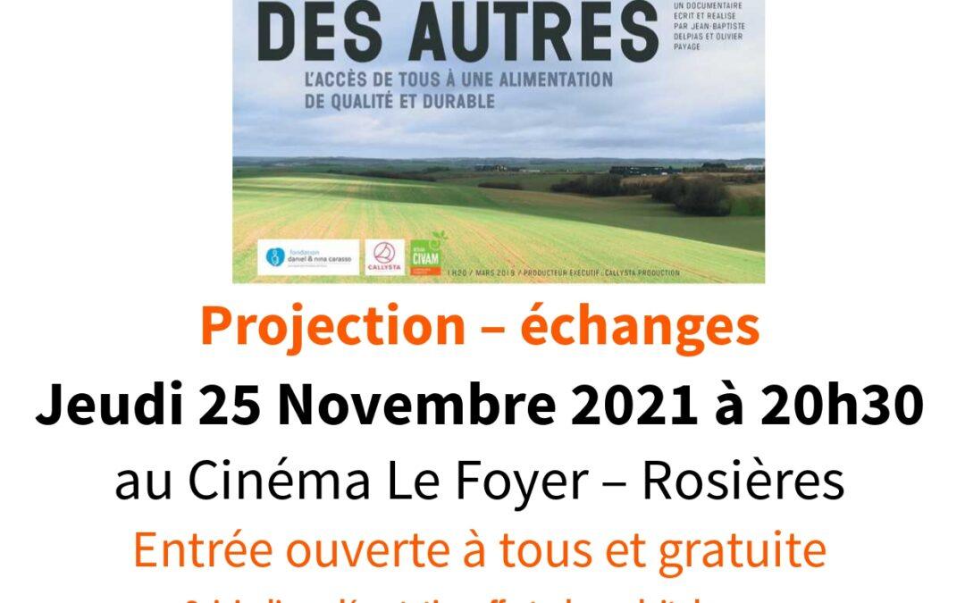 Projection-échanges “La part des autres”