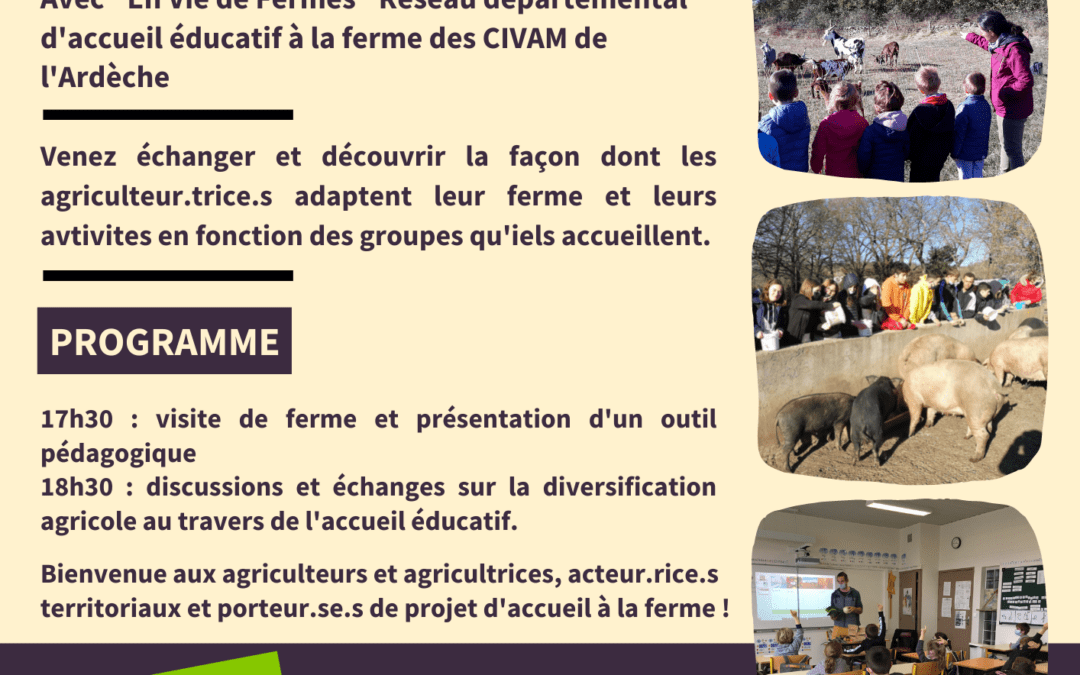 Ferme ouverte sur la diversification agricole à travers l’accueil pédagogique