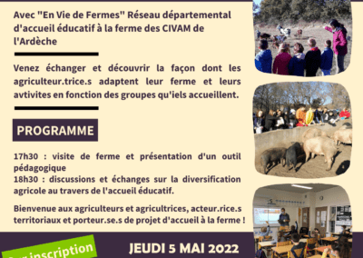 Ferme ouverte sur la diversification agricole à travers l’accueil pédagogique