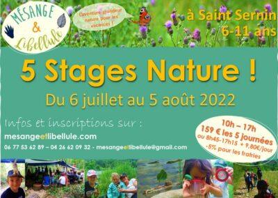 5 semaines de stages nature cet été