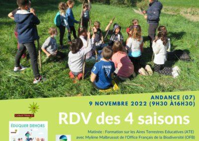 Rendez-vous des 4 saisons du groupe de travail “Eduquer dehors” le 9 novembre 2022