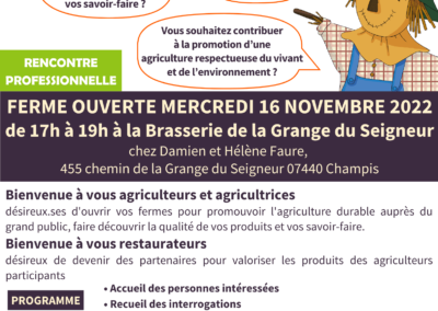 Rencontre professionnelle: lancement L’Ardèche De Ferme en Ferme 2023