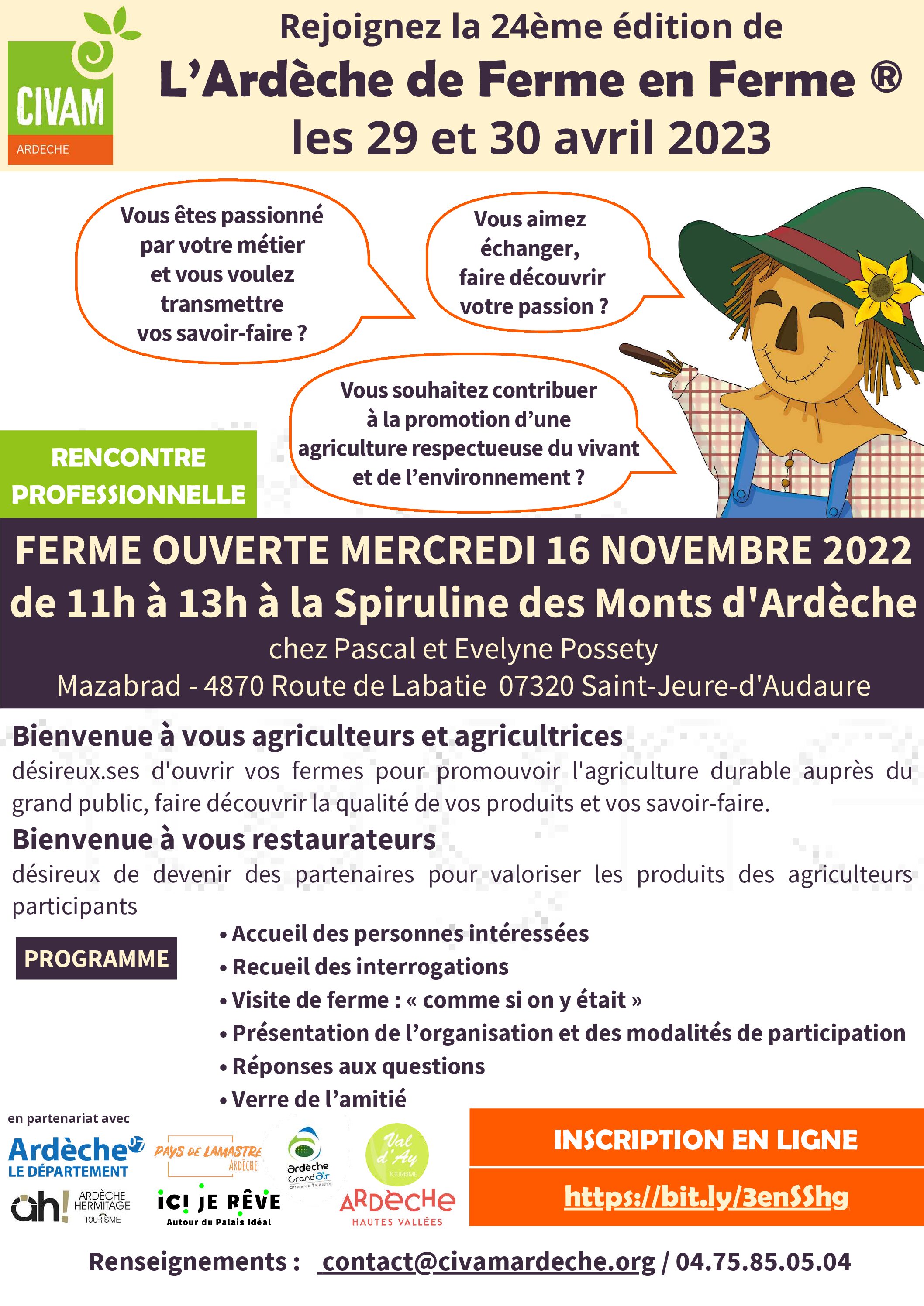 Rencontre professionnelle: lancement l’Ardèche De Ferme en Ferme 2023