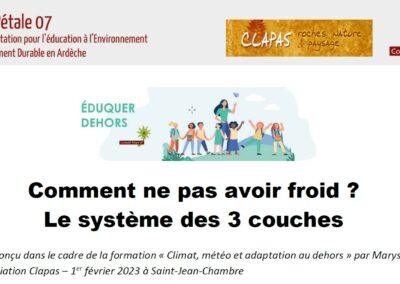 Ressources de la formation « Météo, climat et adaptation au dehors »