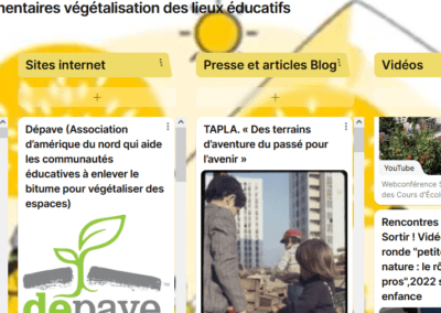 Padlet : Ressources documentaires végétalisation des lieux éducatifs