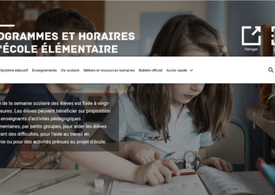 Programmes et horaires à l&rsquo;école élémentaire