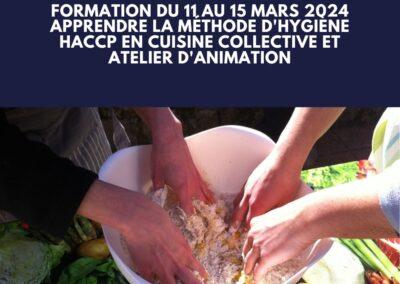 Du 11 au 15 mars 2024  Formation spécifique en matière d’hygiène alimentaire