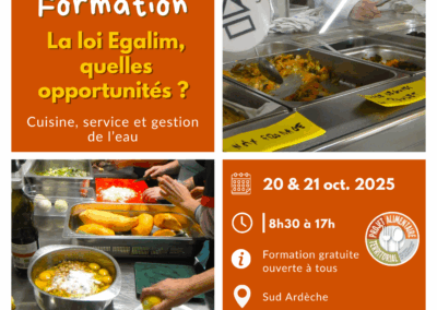 Formation gratuite | La Loi EGAlim, quelles opportunités ? Cuisine, service et gestion de l’eau – 20 & 21 oct en sud Ardèche
