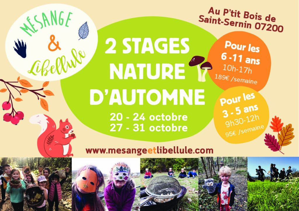 Stages nature d’automne de Mésange et Libellule – 20-24 oct & 27-31 oct