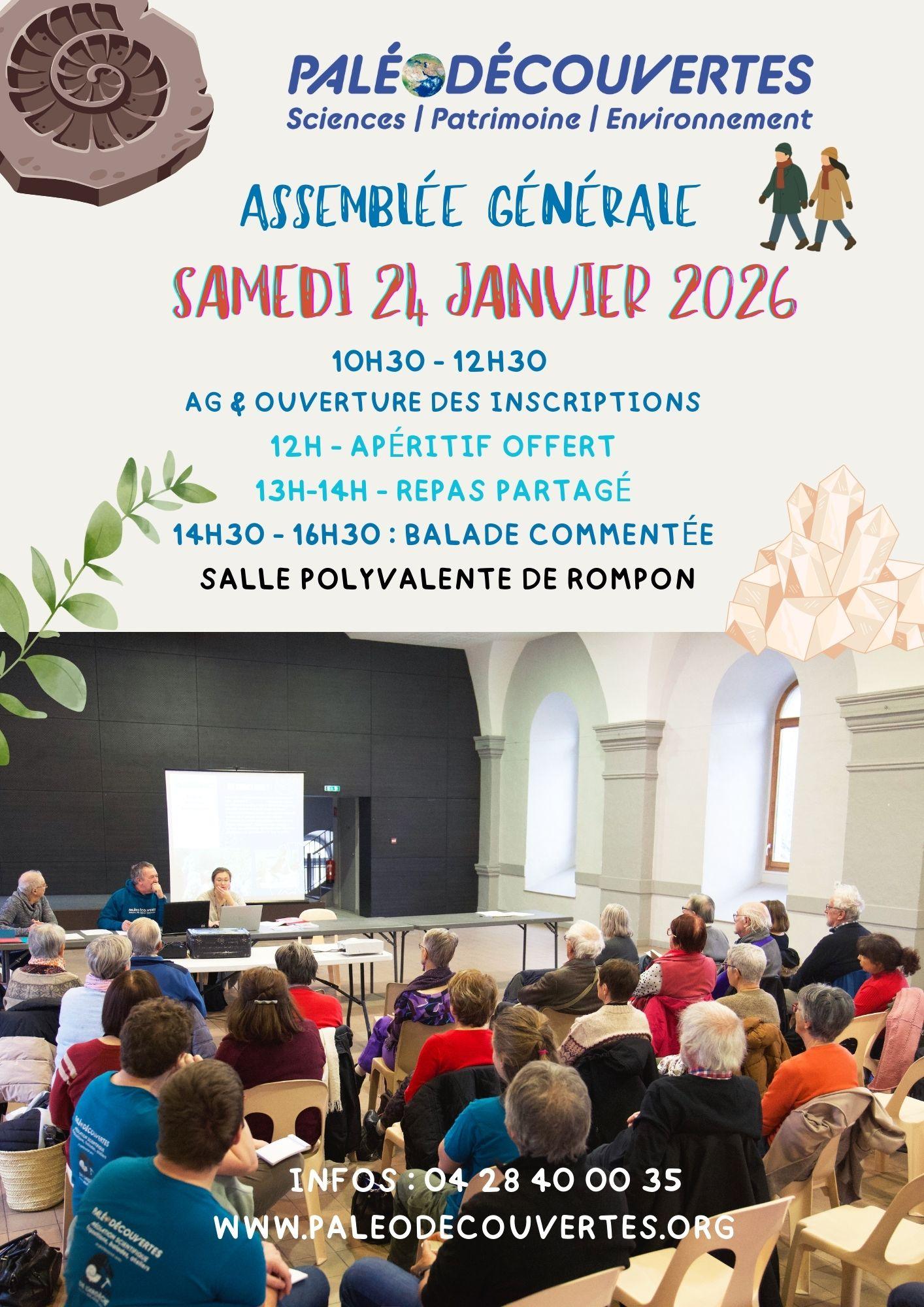 AFFICHE AG PALEODECOUVERTES 2026 Assemblée générale Paléodécouvertes