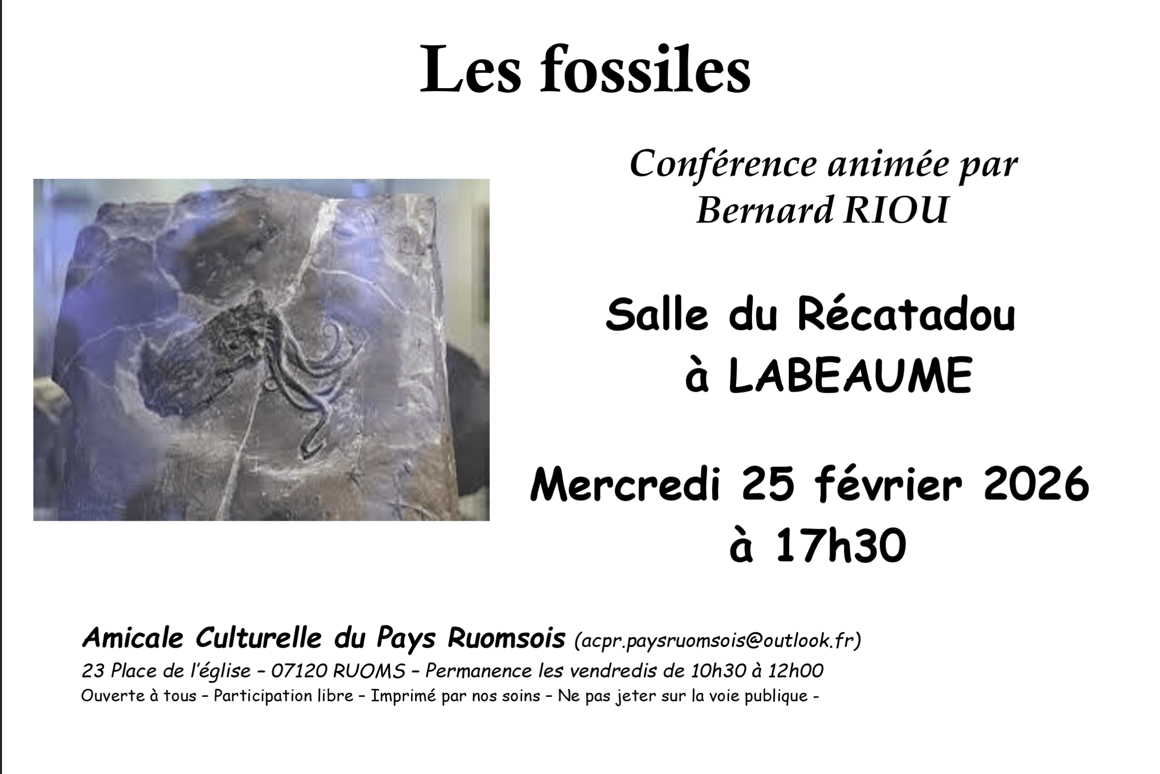 Affiche Fossiles 25.02.2026